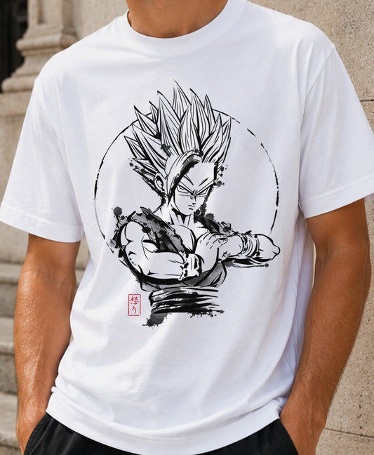 Camiseta SSJ2 Rage – Gohan de Dragon Ball Z (blanca)