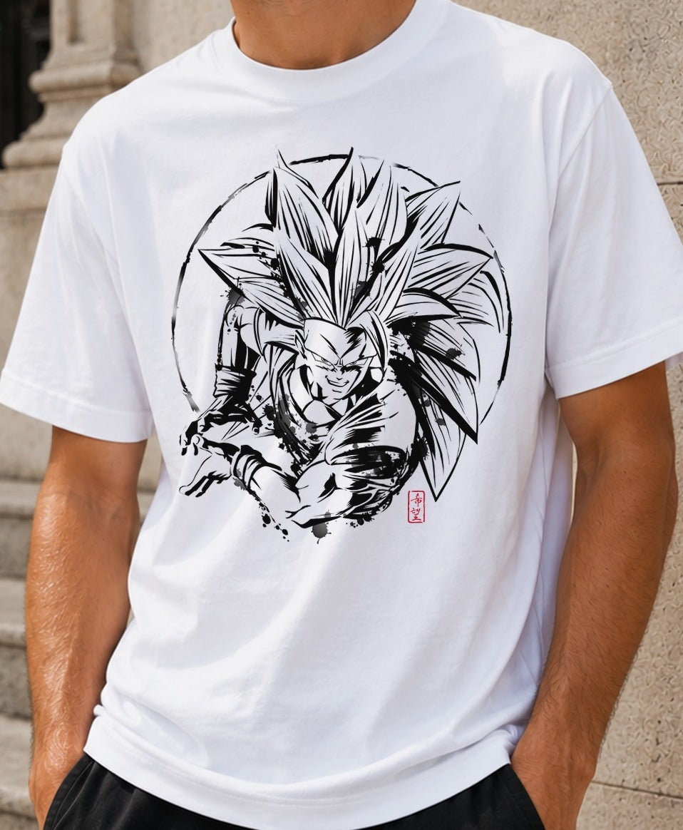 Camiseta SSJ3 Warrior – Dragon Ball (blanca)