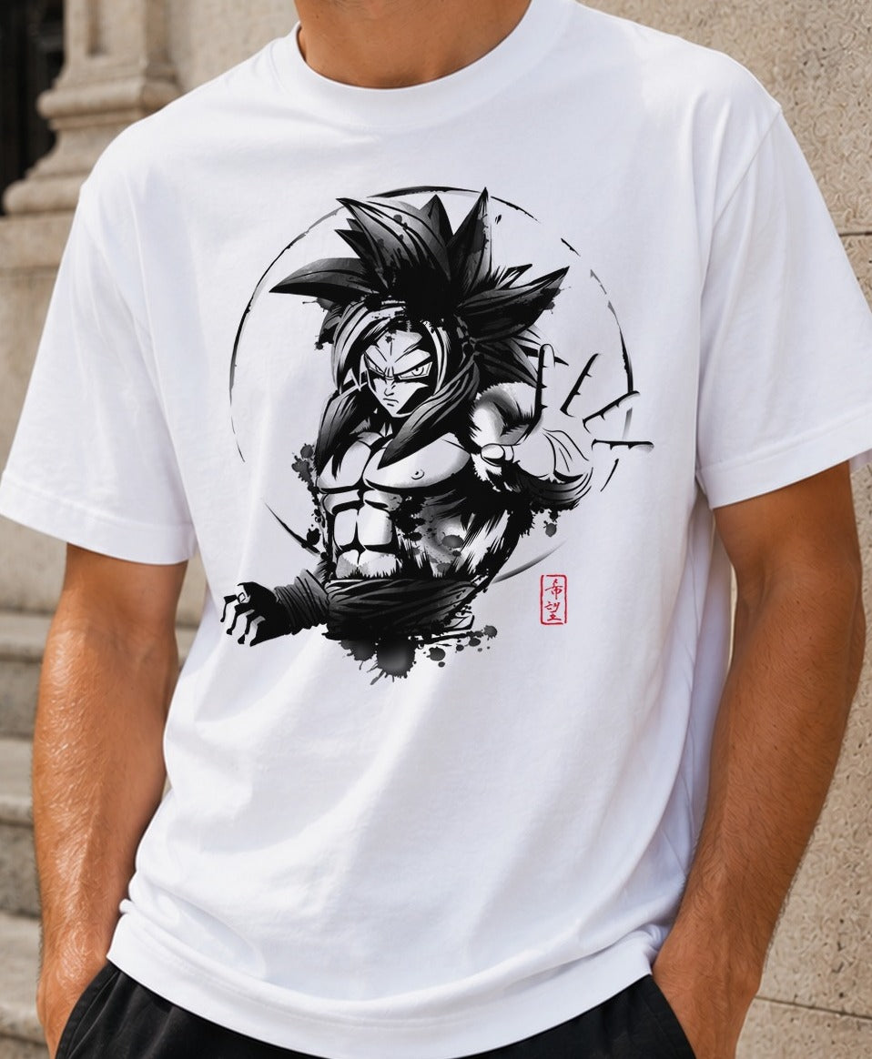 Camiseta SSJ4 Warrior – Dragon Ball (blanca)