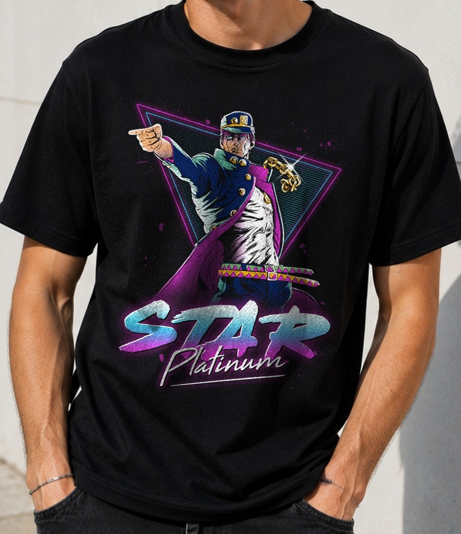 Camiseta Star Platinum – JoJo's Bizarre Adventure (negra)