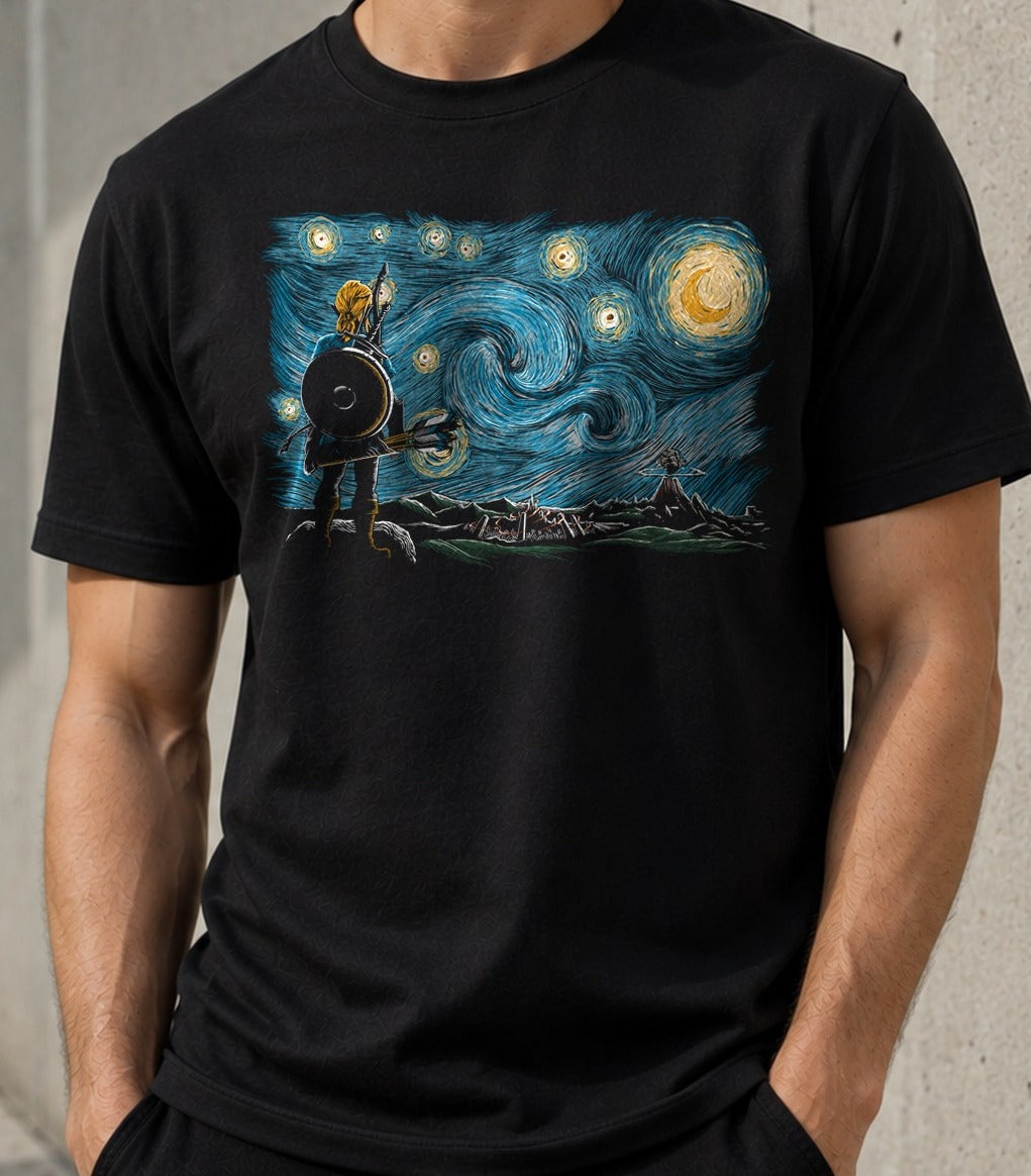 Camiseta Starry Breath – Link de Zelda (negra)
