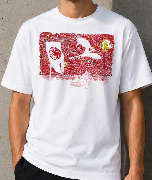 Camiseta Starry Dragon – Game of Thrones (blanca)