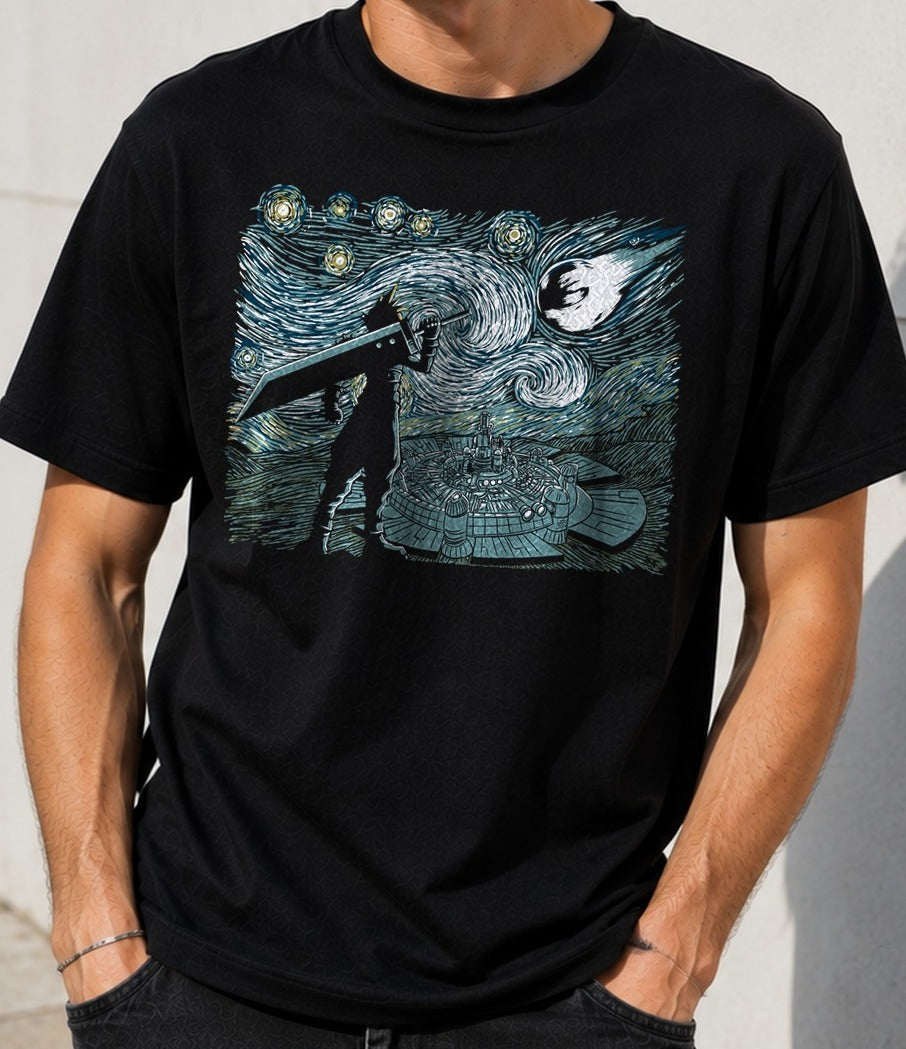 Camiseta Starry-Fantasy – Final Fantasy VII (negra)