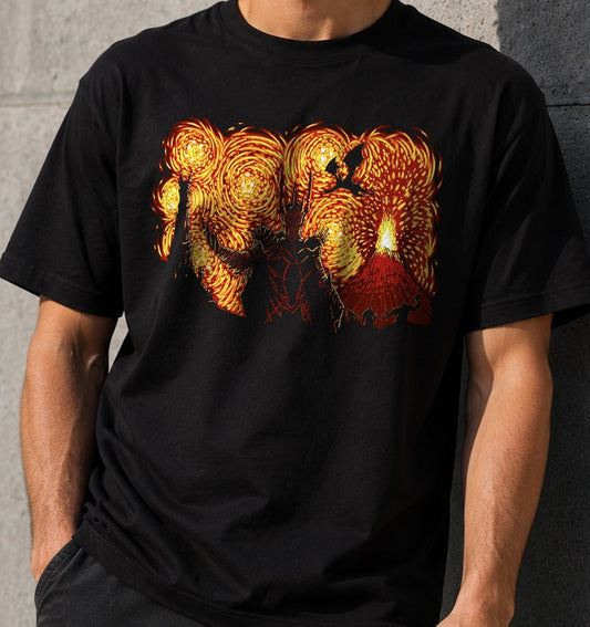 Camiseta Starry Middle Earth – El Señor de los Anillos (negra)