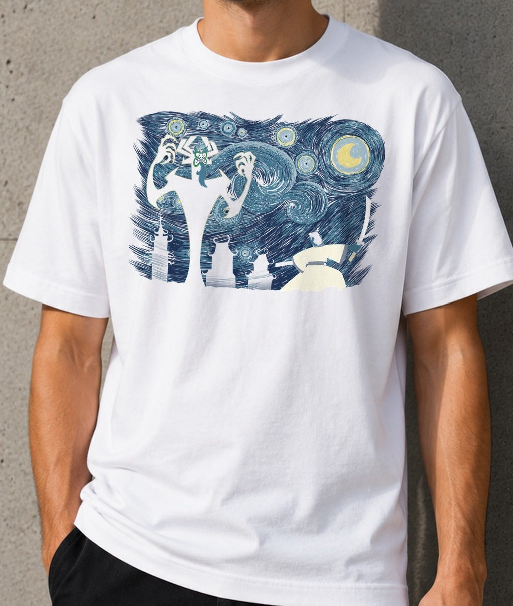 Camiseta Starry Samurai – Samurai Jack (blanca)