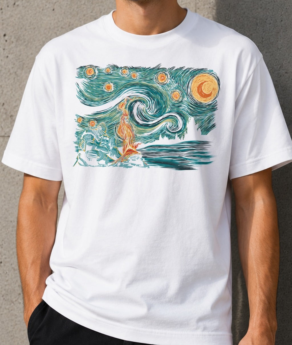 Camiseta Starry Souls – Dark Souls (blanca)