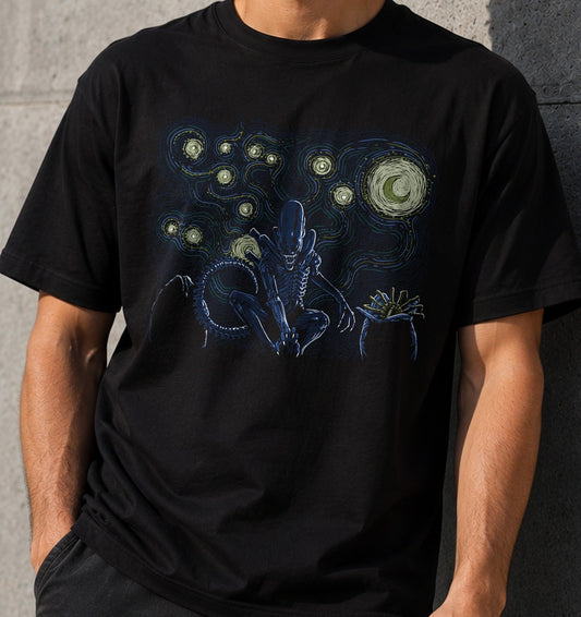 Camiseta Starry-Xenomorph – Alien (negra)