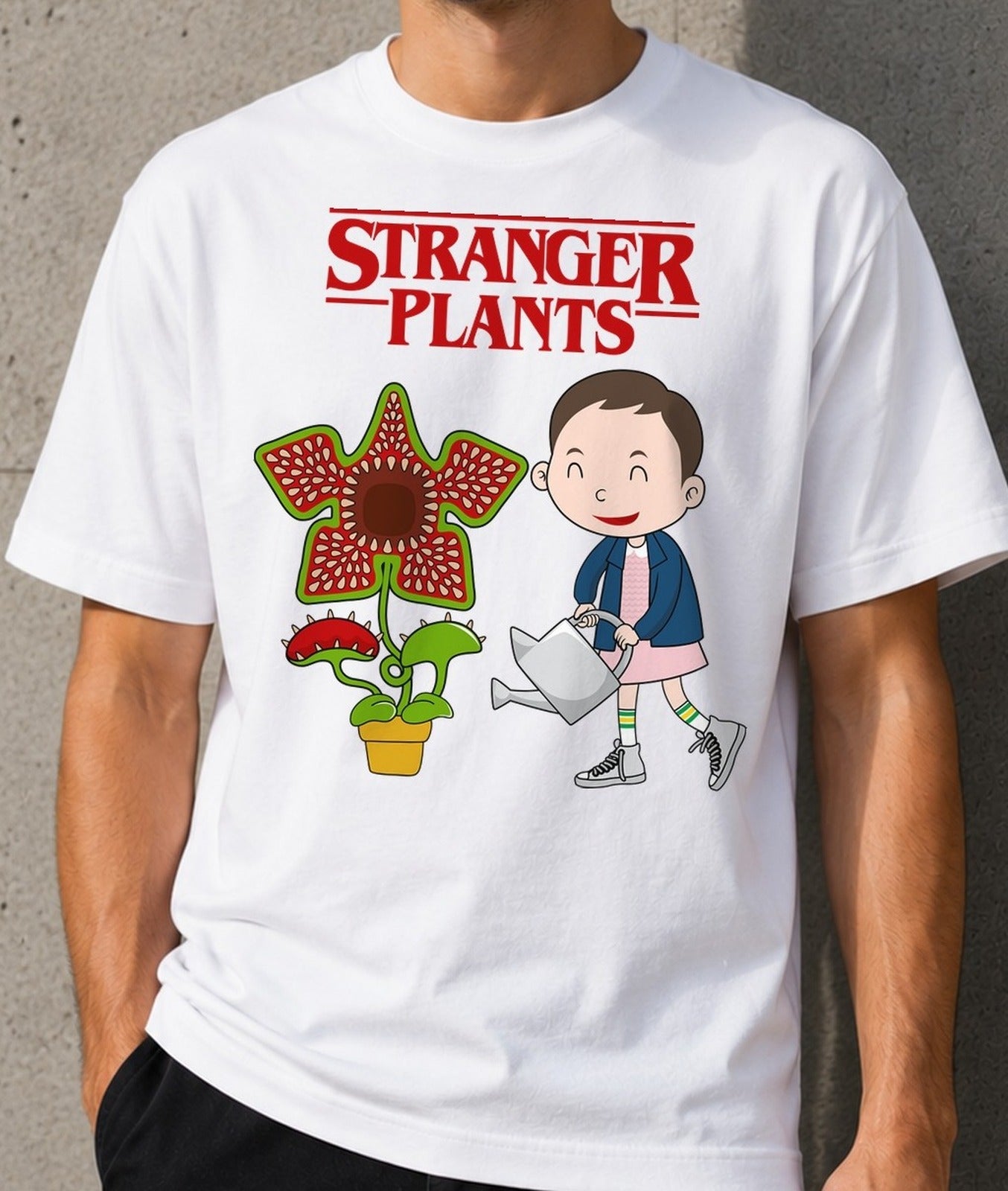 Camiseta Stranger Plants – Stranger Things (blanca)