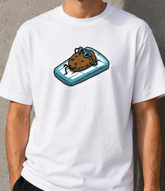 Camiseta Summer Vibes Cookie – Galleta Tomando el Sol (blanca)