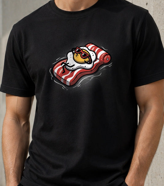 Camiseta Summer Vibes Fried Egg – Huevo Frito de Vacaciones (negra)