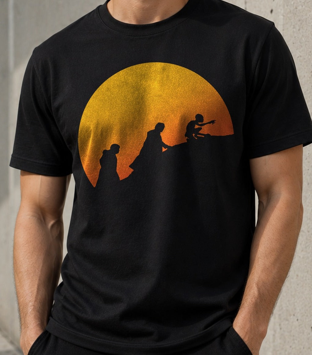 Camiseta Sunset in Middle Earth – El Señor de los Anillos (negra)