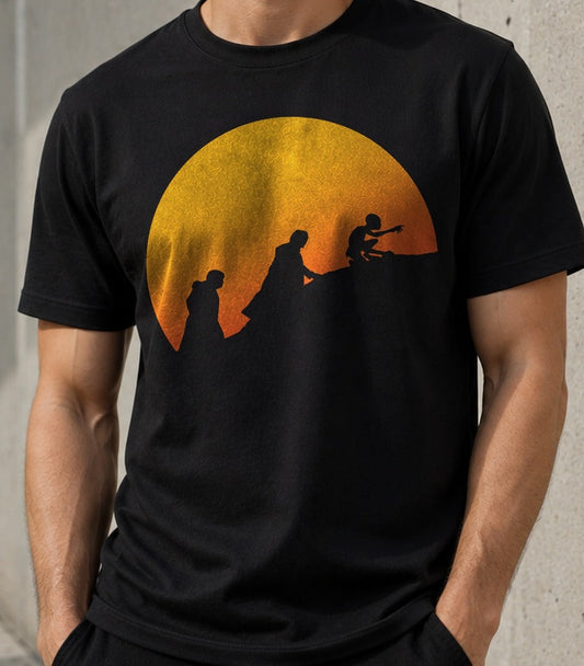 Camiseta Sunset in Middle Earth – El Señor de los Anillos (negra)