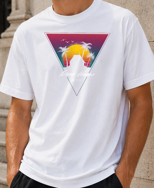 Camiseta Sunset Kame House – Dragon Ball (blanca)