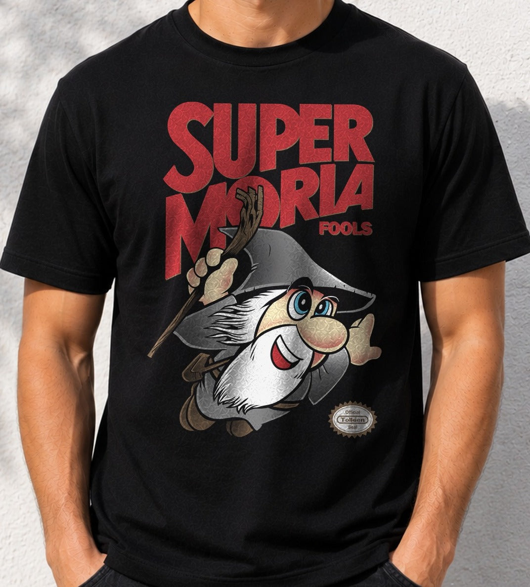 Camiseta Super Moria Fools – El Señor de los Anillos (negra)