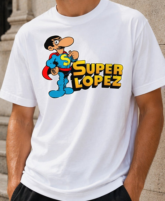 Camiseta Superlopez – Cómic Español (blanca)