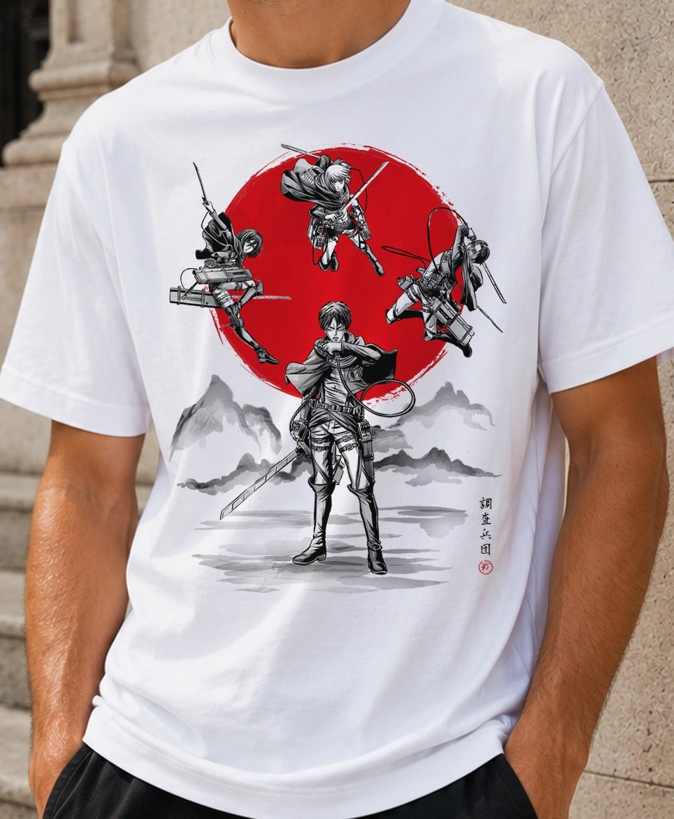Camiseta Survey Corps Under The Sun – Attack on Titan (blanca)