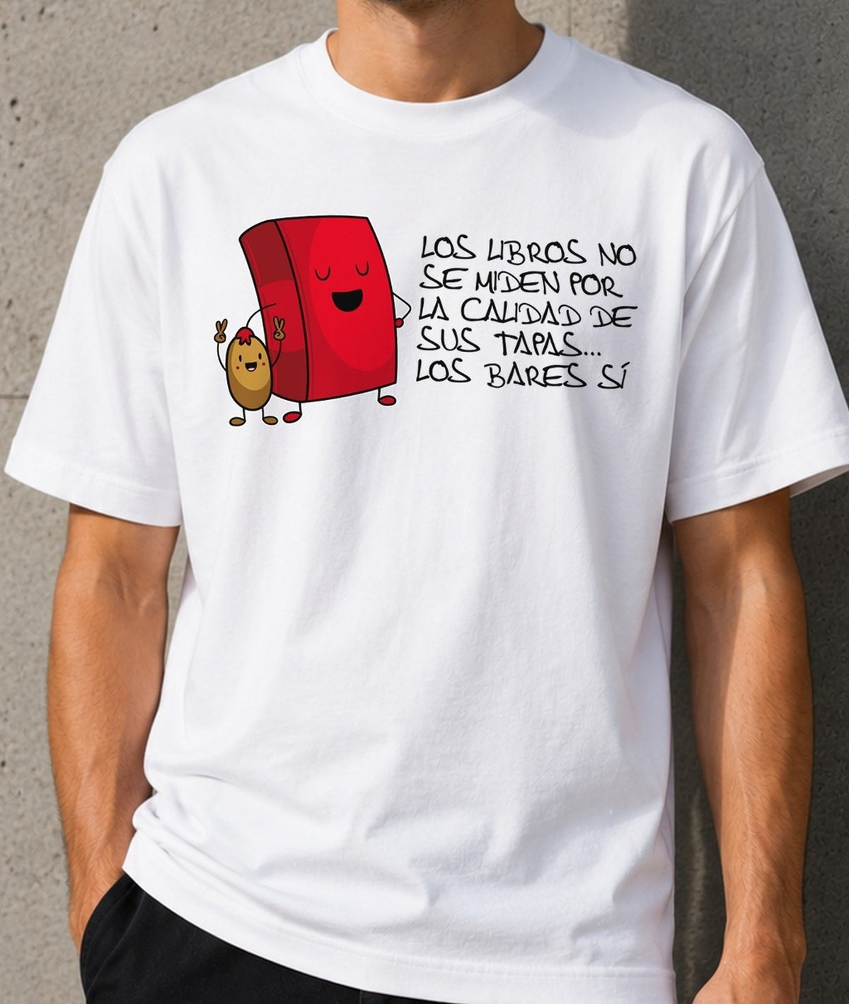 Camiseta Tapas – Regalo para lectores y cerveceros (blanca)
