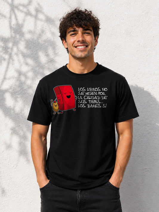 Camiseta Tapas – Regalo para lectores y cerveceros (negra)