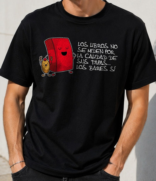 Camiseta Tapas – Regalo para lectores y cerveceros (negra)