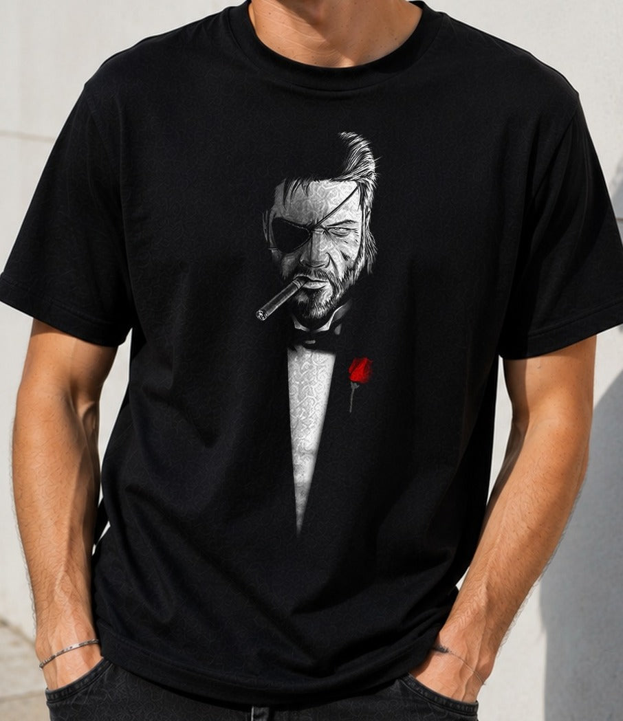 Camiseta The Boss father – Big Boss de Metal Gear Solid (negra)
