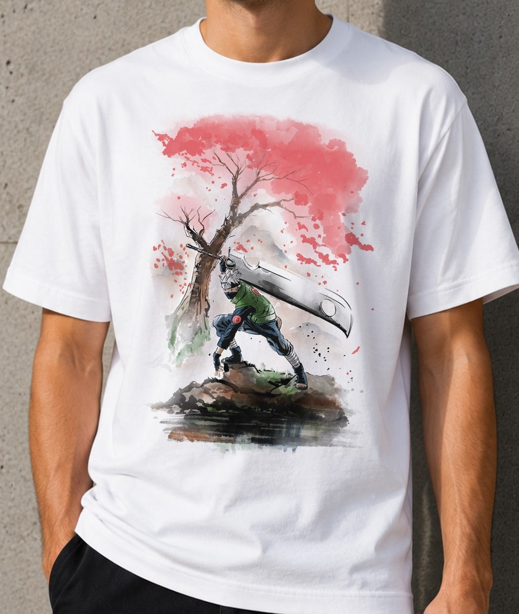 Camiseta The Copy Ninja Under The Tree – Kakashi de Naruto (blanca)