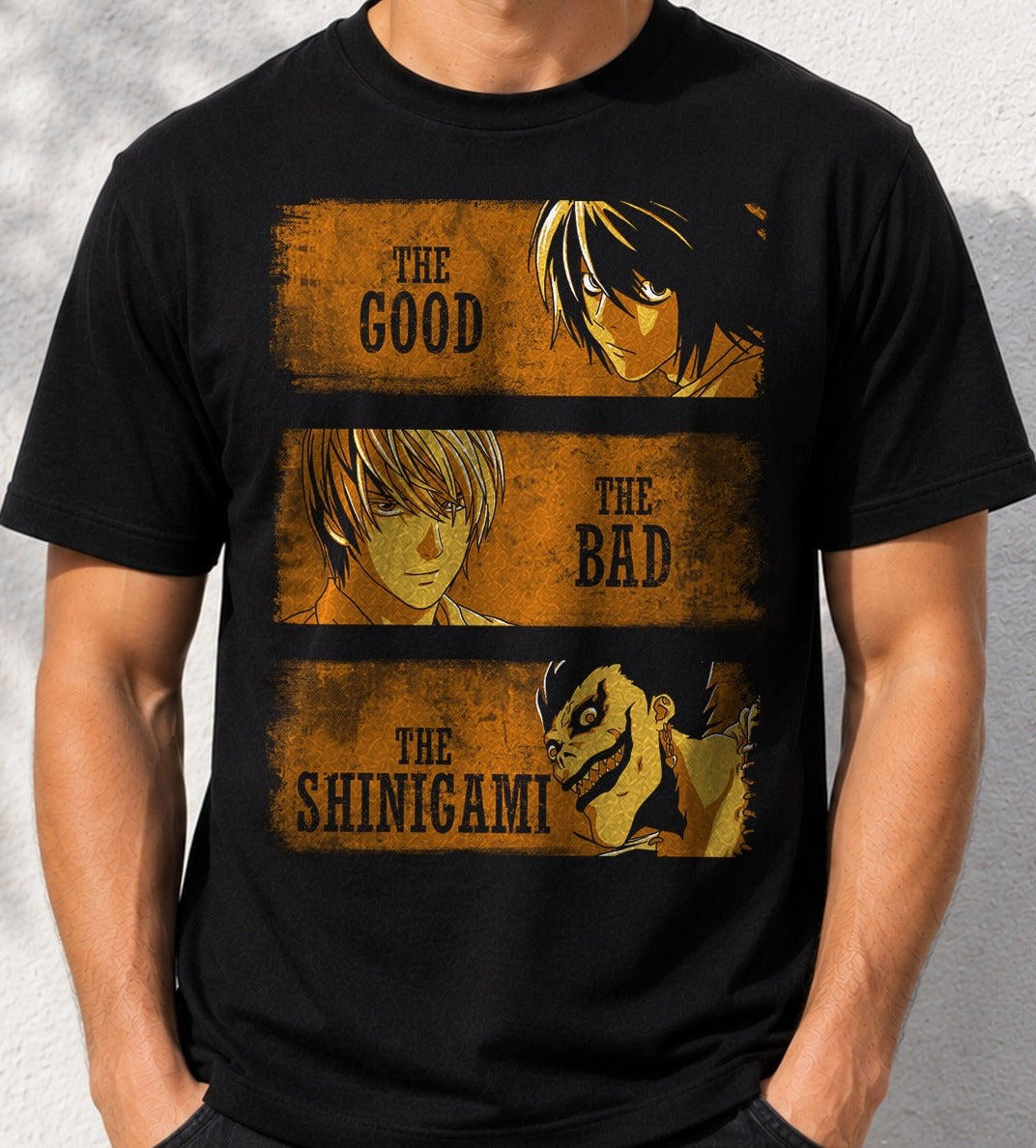 Camiseta The Good, the Bad and the Shinigami – Death Note (negra)