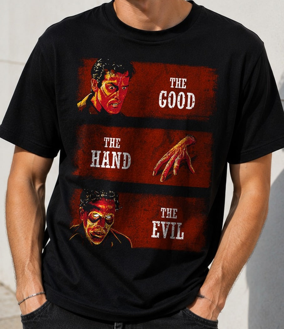 Camiseta The Good the Hand and the Evil – Evil Dead (negra)
