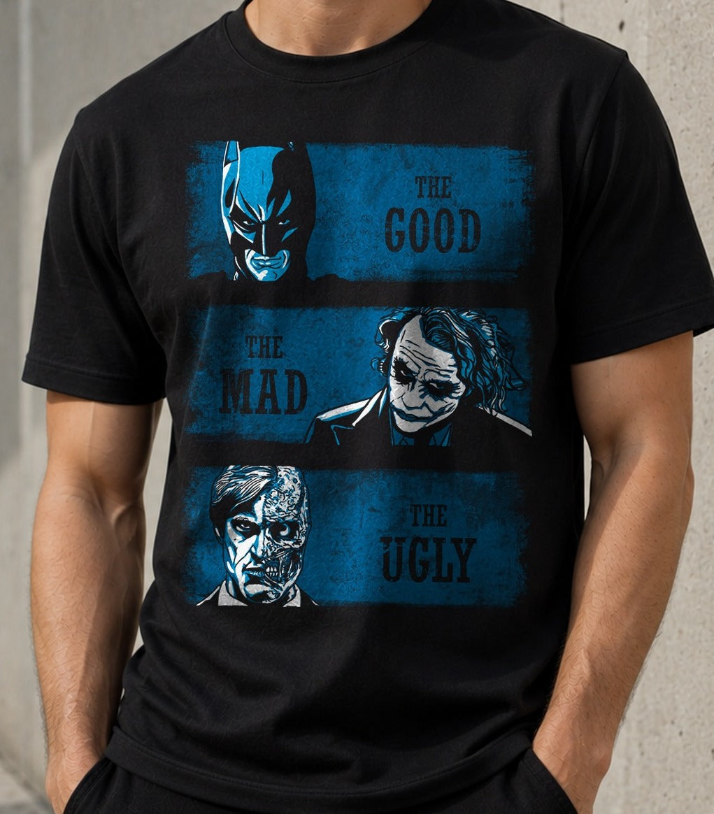 Camiseta The Good the Mad and the Ugly -blue version – Batman (negra)