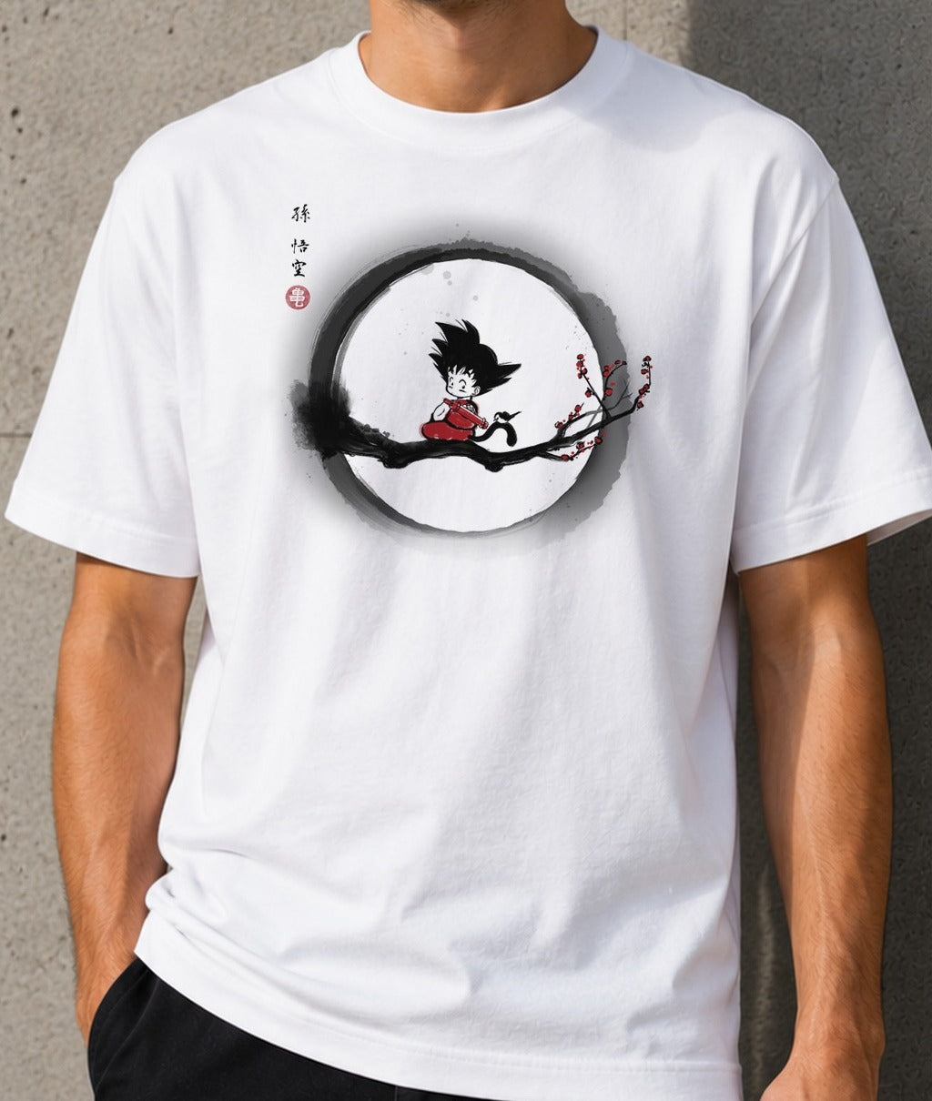 Camiseta The Hero and the Nature – Goku de Dragon Ball (blanca)