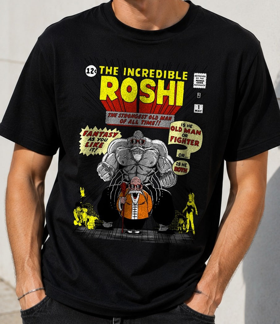 Camiseta The Incredible Roshi – Dragon Ball (negra)