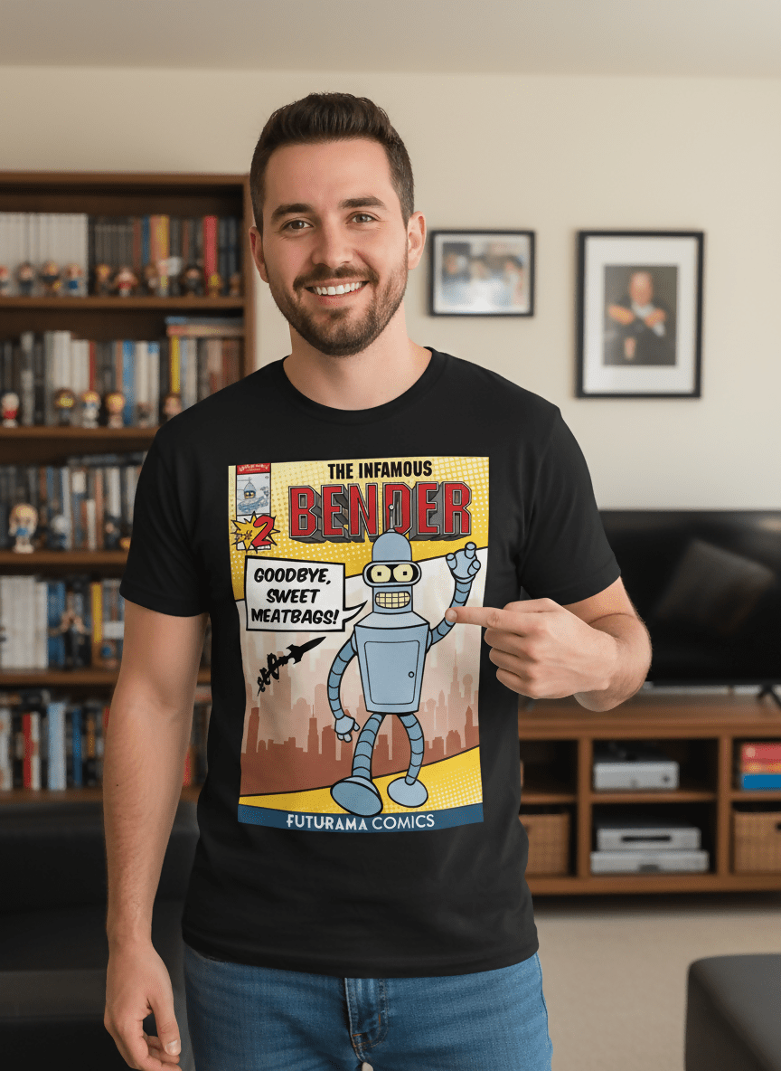 Camiseta The Infamous Bender - Goodbye, Sweet Meatbags! (Futurama) - El Cajón Friki