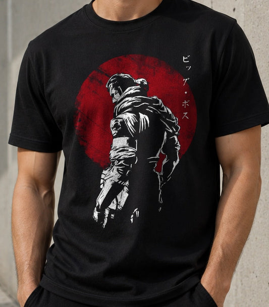 Camiseta The Legendary Soldier – Big Boss de Metal Gear (negra)
