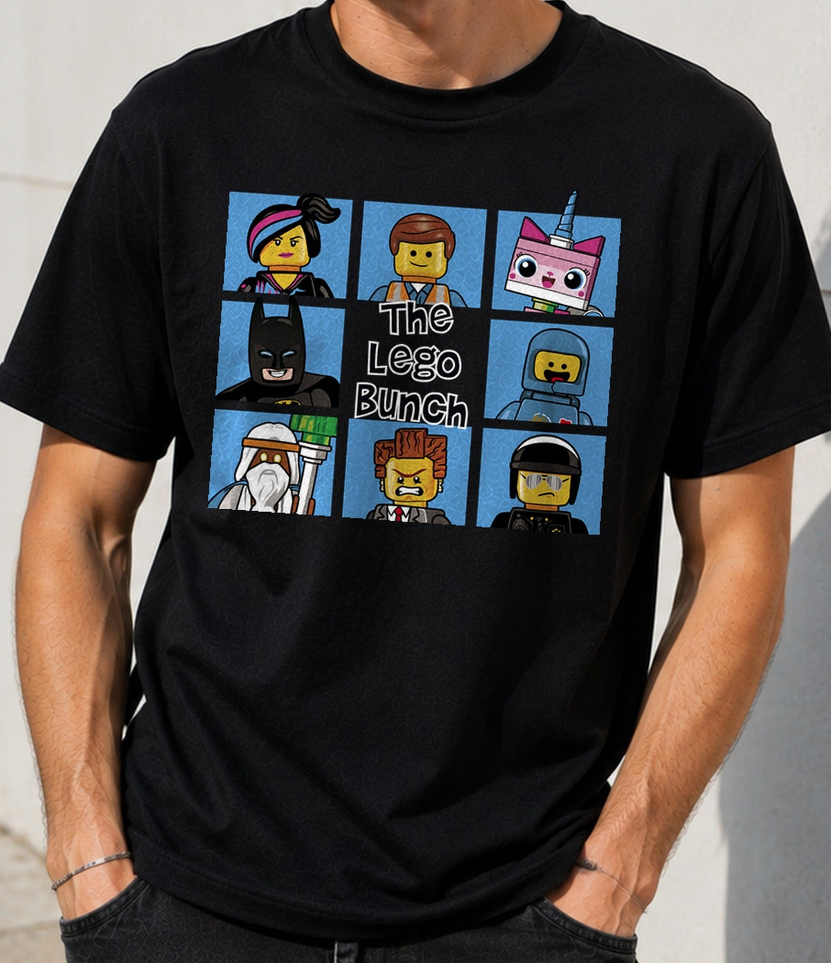 Camiseta The Lego Bunch – Personajes de Bloques de Construcción (negra)