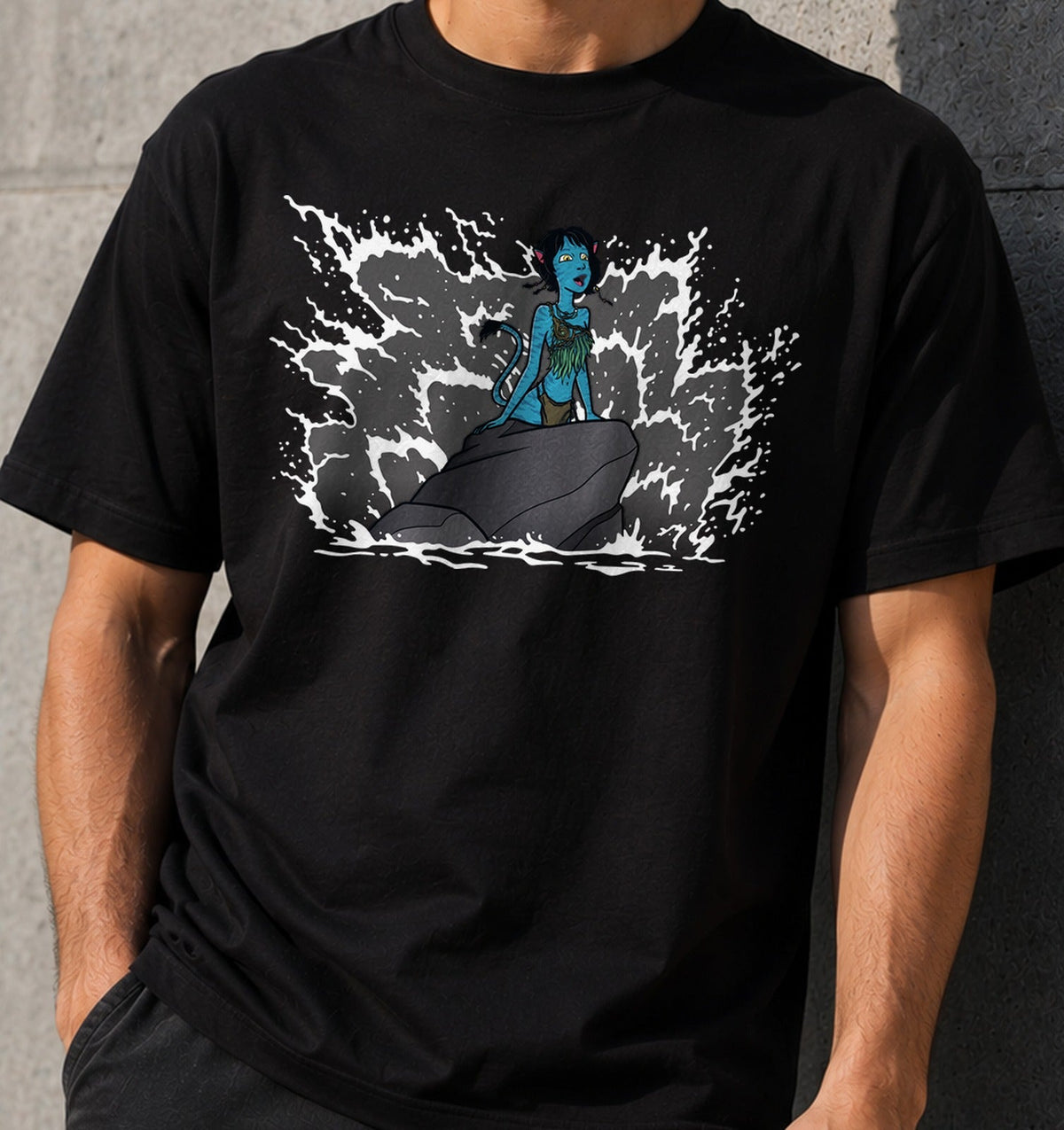 Camiseta The Little Na'vi – Parodia de Sirena Alienígena (negra)