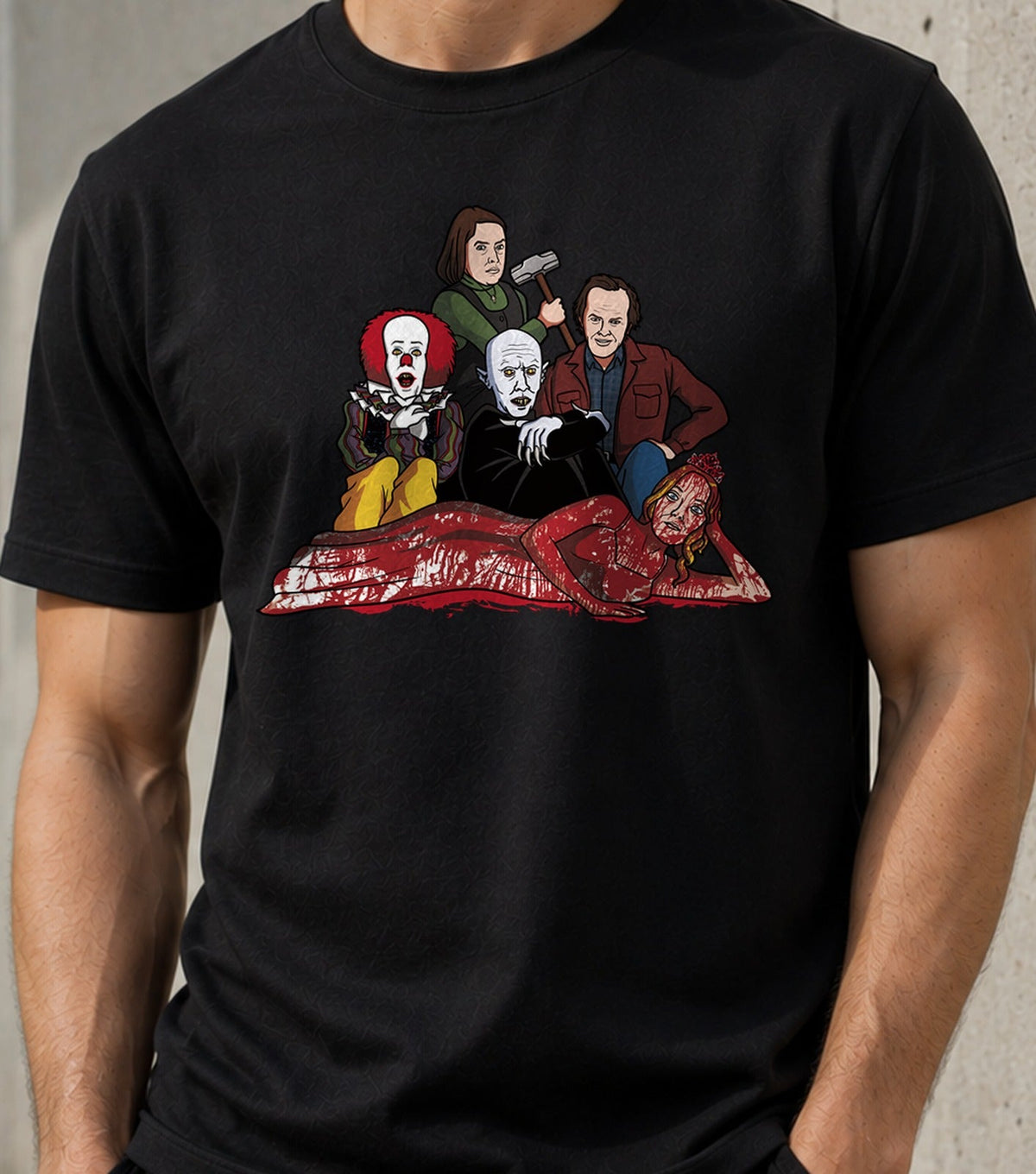 Camiseta The Maine Club – Iconos del Terror Clásico (negra)