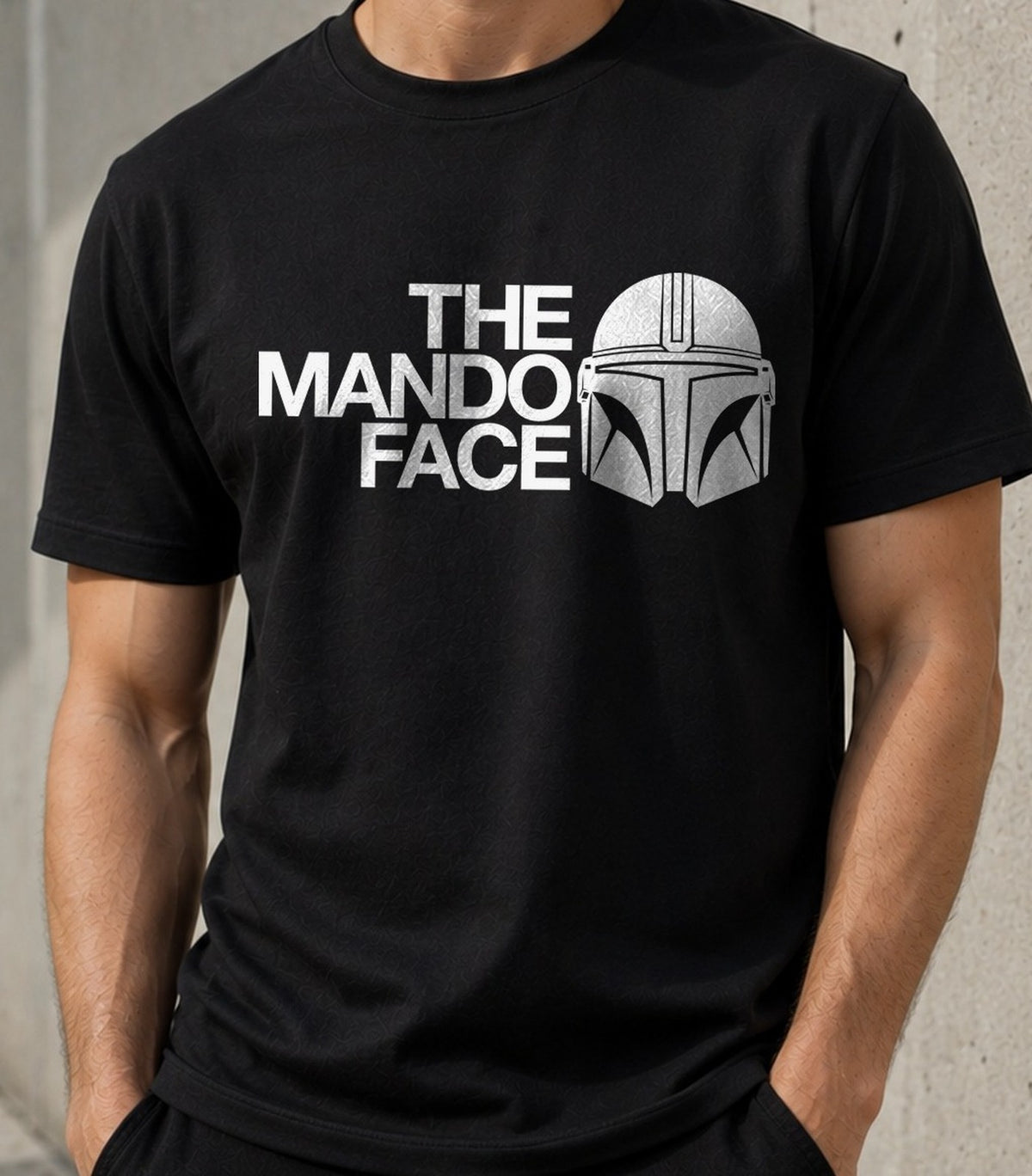 Camiseta The Mando Face – The Mandalorian de Star Wars (negra)
