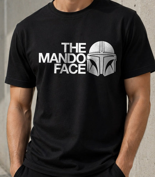 Camiseta The Mando Face – The Mandalorian de Star Wars (negra)
