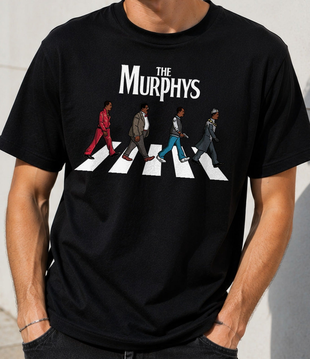 Camiseta The Murphys – Parodia de Cine y Rock de los 80 (negra)