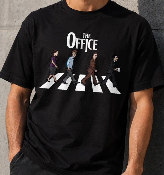 Camiseta The Office Road – Parodia de Comedia de Oficina (negra)