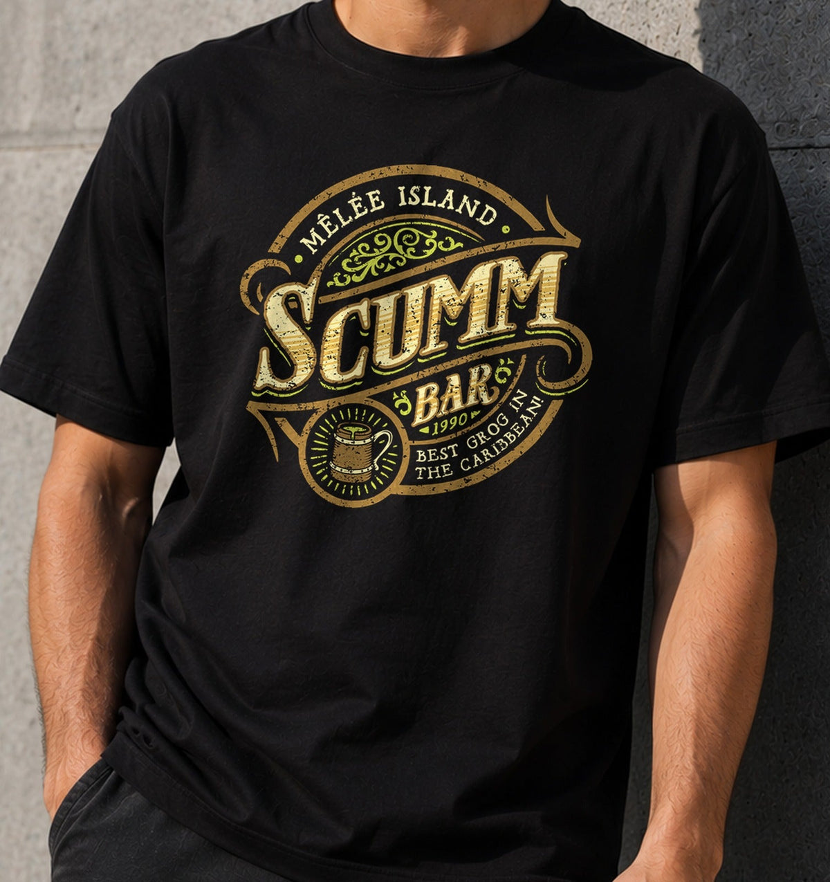 Camiseta The Pirate Bar – Taberna Pirata y Aventura Gráfica de los 90 (negra)