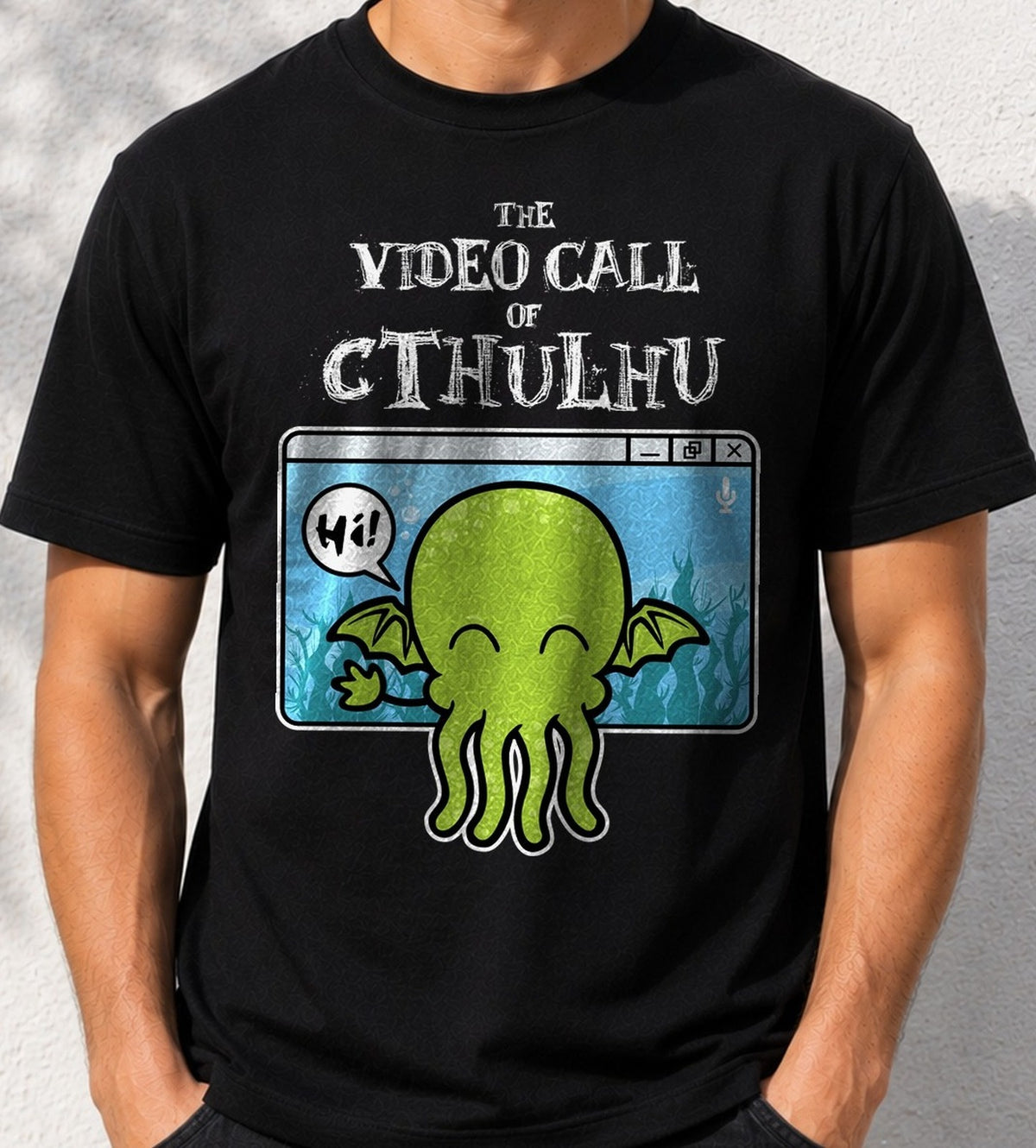 Camiseta The Video Call of Cthulhu – Cthulhu Kawaii (negra)