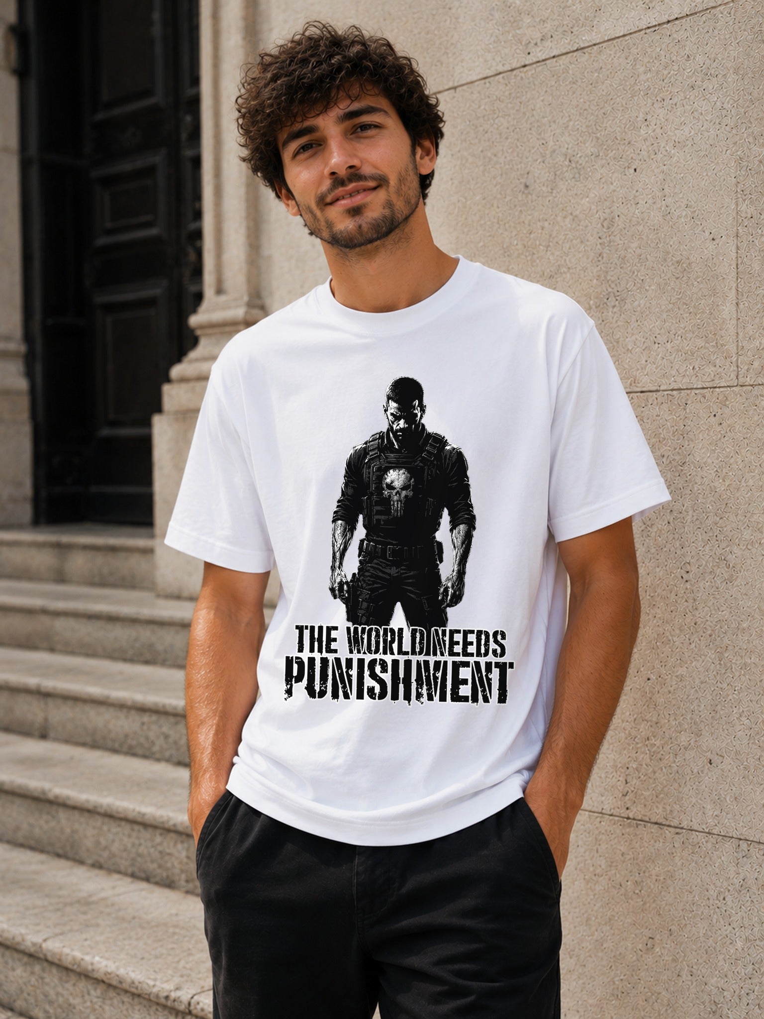 Camiseta con el diseño The World Needs Punishment – Punisher Marvel, de Paranoia Records