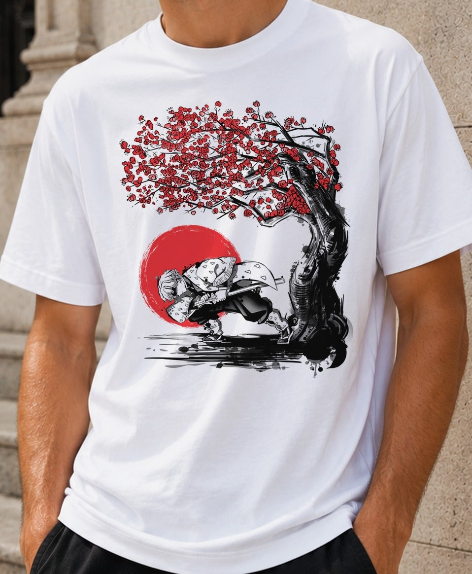 Camiseta Thunder Under The Sun – Zenitsu de Demon Slayer (blanca)