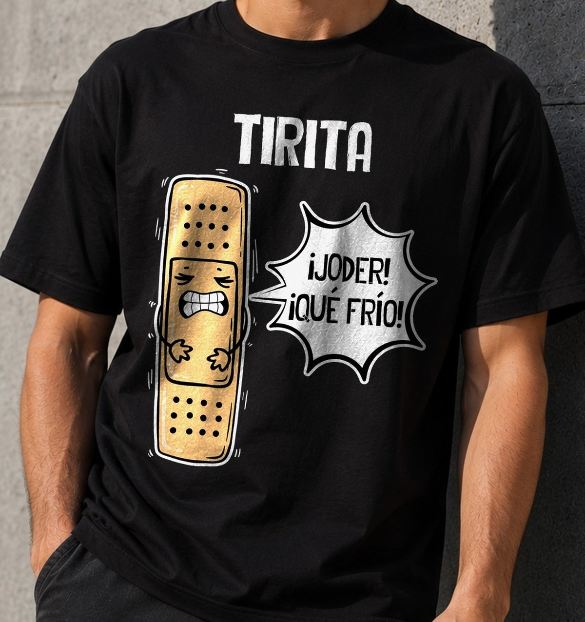 Camiseta Tirita – Regalo con Humor para Quejicas (negra)