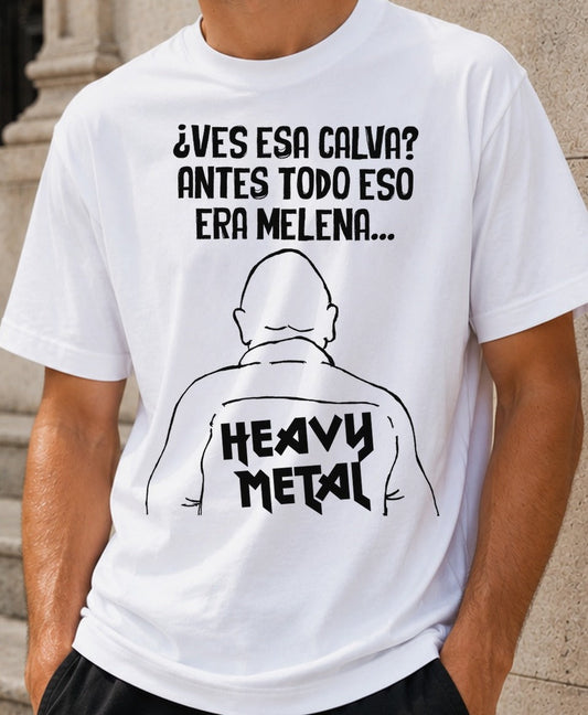 Camiseta Todo eso era Melena HM – Regalo para rockeros (blanca)