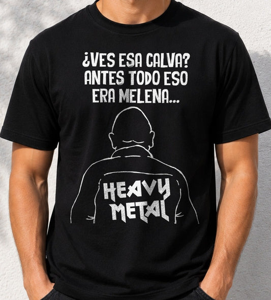 Camiseta Todo eso era Melena HM – Regalo para rockeros (negra)