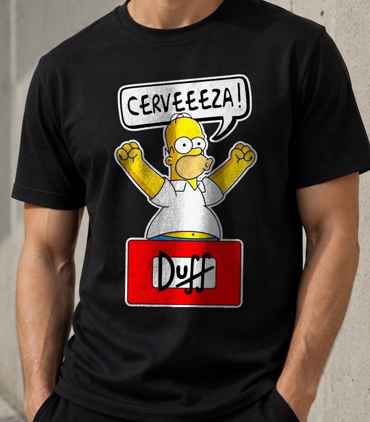 Camiseta Todos Somos Homer – Los Simpson (negra)