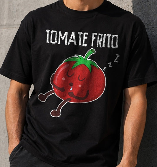 Camiseta Tomate Frito – Regalo para Dormilones (negra)