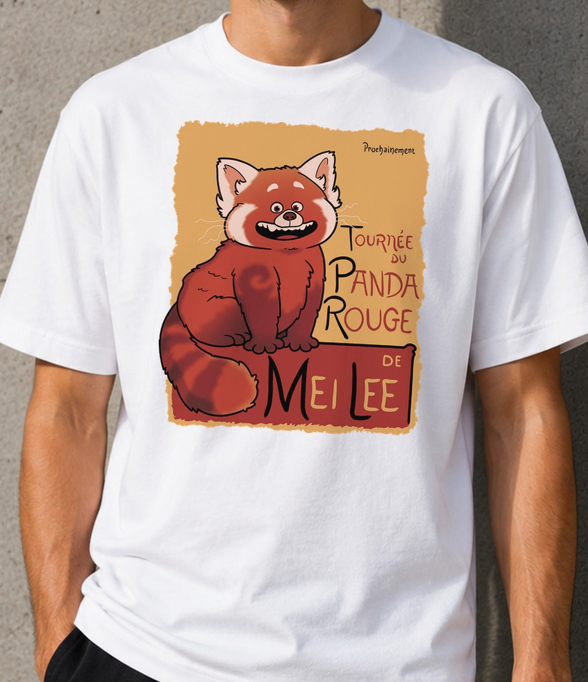 Camiseta Tournée du Panda Rouge – Cartel Vintage con Panda Rojo (blanca)