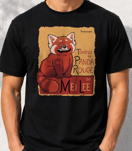 Camiseta Tournée du Panda Rouge – Cartel Vintage con Panda Rojo (negra)